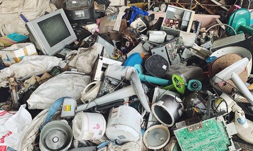 Huge dump of household electrical goods for recycling